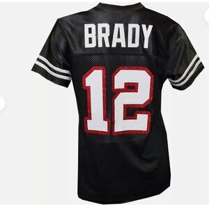 TOM BRADY #12 WOMEN'S GLITTER-BLINGED MESH FOOTBALL JERSEY